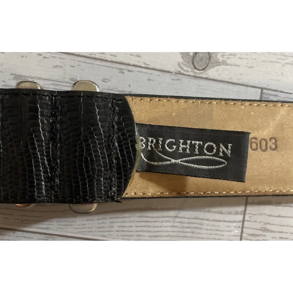 Brighton Vintage 1998‎ Brown Croc Print Leather Belt Women's Size Small